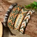4 bracelets ajustables en tissu tissé 