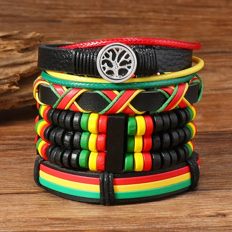  Bracelets en perles inspirés du drapeau jamaïcain 