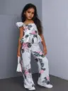 Tenue décontractée pour filles avec pantalon long à nœud