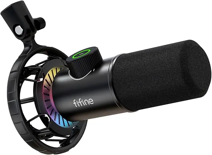 FIFINE USB Micro Gaming, Dynamiques Microphone PC PS4 PS5 pour Streaming