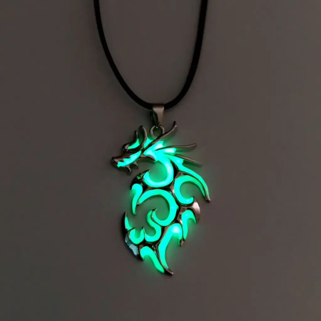 Bijoux de collier pendentif dragon lumineux