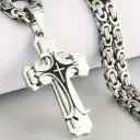 Collier Homme Vintage Croix Pendentif 
