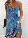 Robe à bretelles doubles à imprimé floral