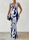 Robe Moulante Sans Manches à Imprimé
