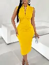Robe Moulante Élégante Sans Manches