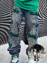 Jeans Droits pour Hommes avec Broderie