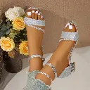 Sandales à Paillettes Scintillantes d'Été avec Talon