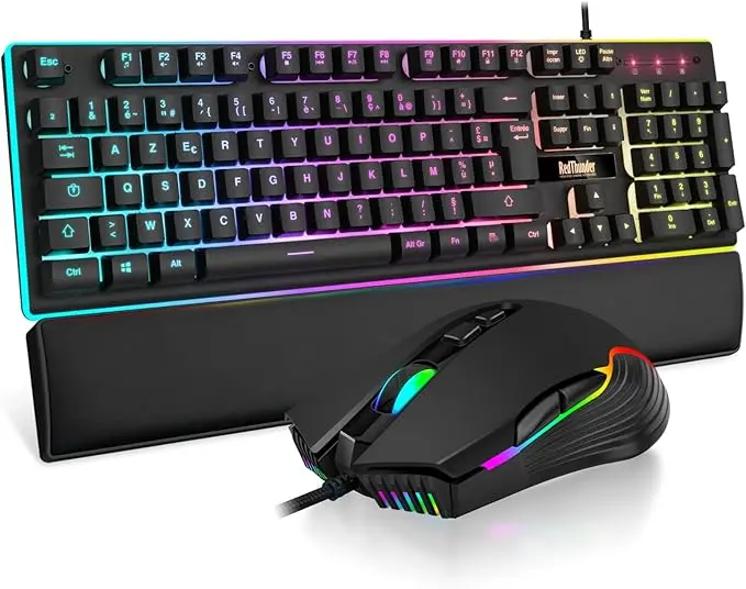 RedThunder K10 - Pack Clavier Gamer AZERTY + Souris 7200 DPI
