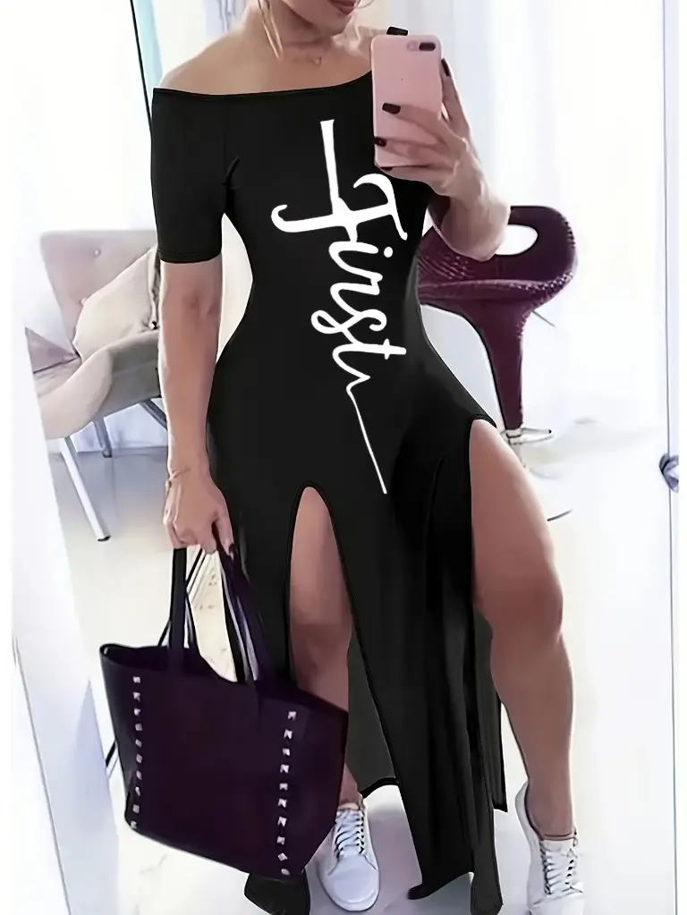 Robe Élégante à Épaules 