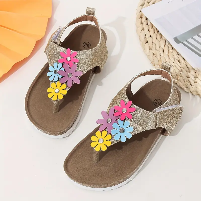 Sandales à fleurs tendance et mignonnes pour petites filles