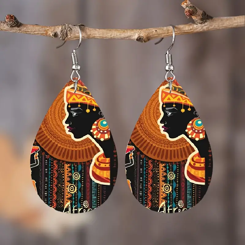 Boucles d'Oreilles Pendantes en Bois Bohol-Chic