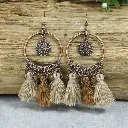 Boucles d'oreilles femme à pois Vintage cuivre 