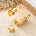 Ensemble de Bracelet Anneau Ouvert Doré Simple