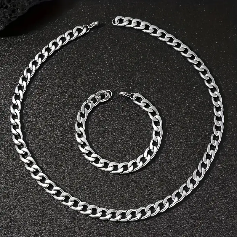  Bracelet et collier à chaîne cubaine 