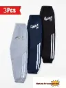 3 pièces de Pantalons Sport Garçons à Rayures et Poignets Contrastés.