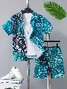 2 pièces ensemble chemise à col et short manches courtes pour garçon