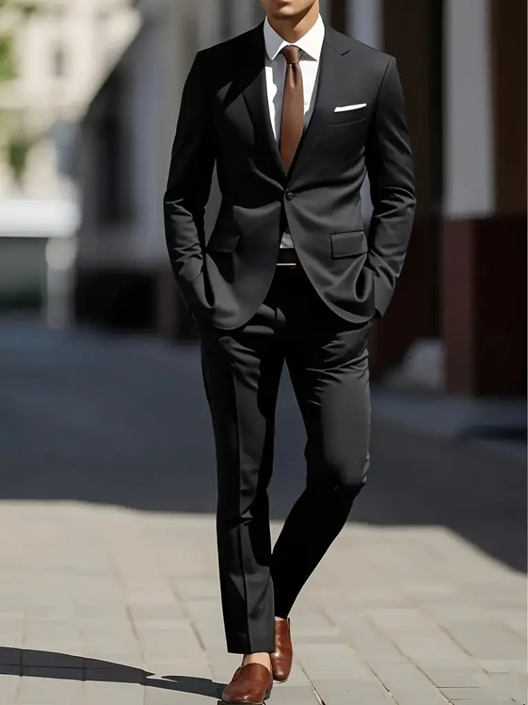 Ensemble 2 pièces de costume décontracté pour homme