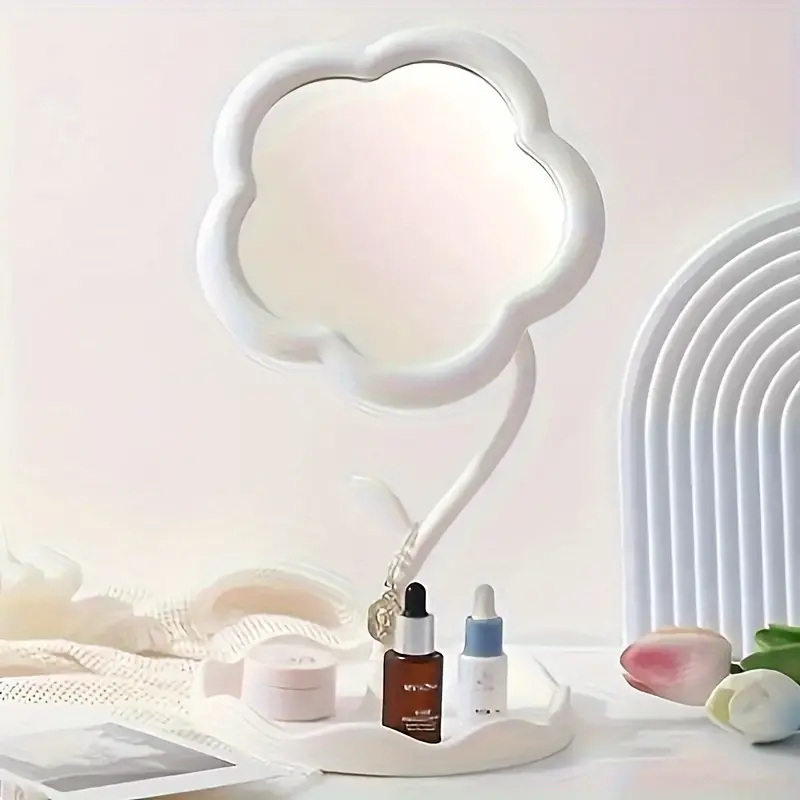 1pc trompette en boîte, miroir cosmétique en forme de fleur