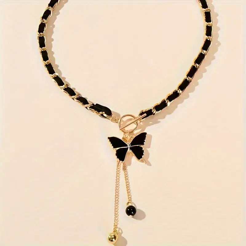 Collier vintage bohème papillon