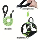 Harnais pour Chien Réglable avec Laisse et Distributeur de Sacs à Crotte