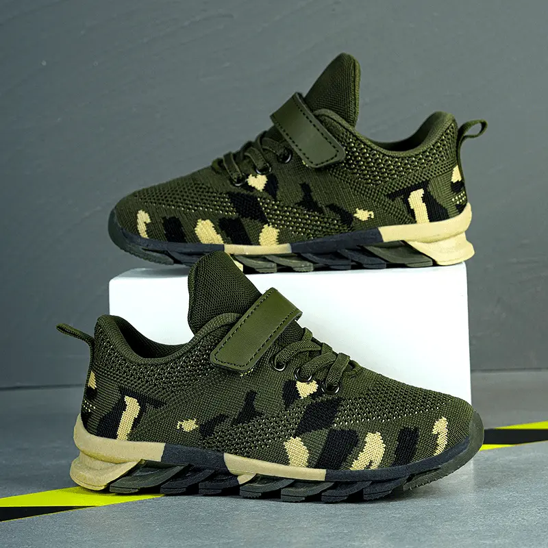 Chaussures de course camouflage pour garçons