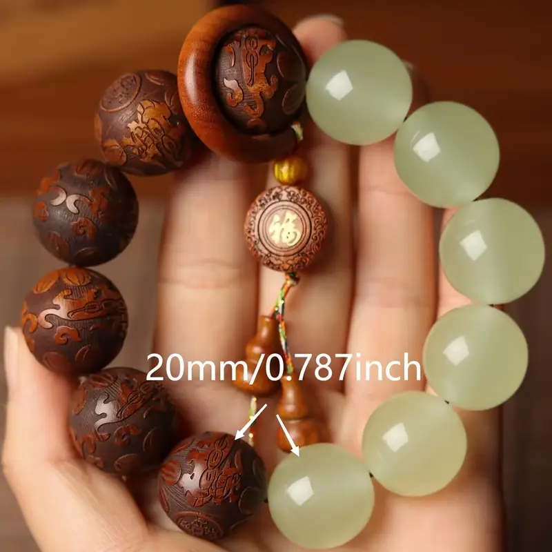 Bracelet Lumineux en Perles de Bois 