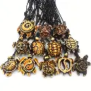 Colliers Pendentifs Tortues Marines Sculptées Mixtes