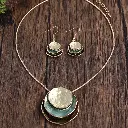 1 paire de boucles d'oreilles + 1 collier, ensemble de bijoux style bohème