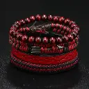  Bracelets Tressés Faits Main en Cuir 