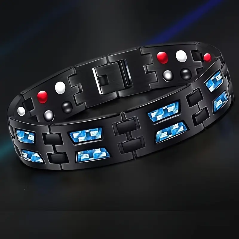  Bracelet Noir Plaqué En Acier