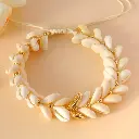  collier et bracelet en corde de coquillage naturel