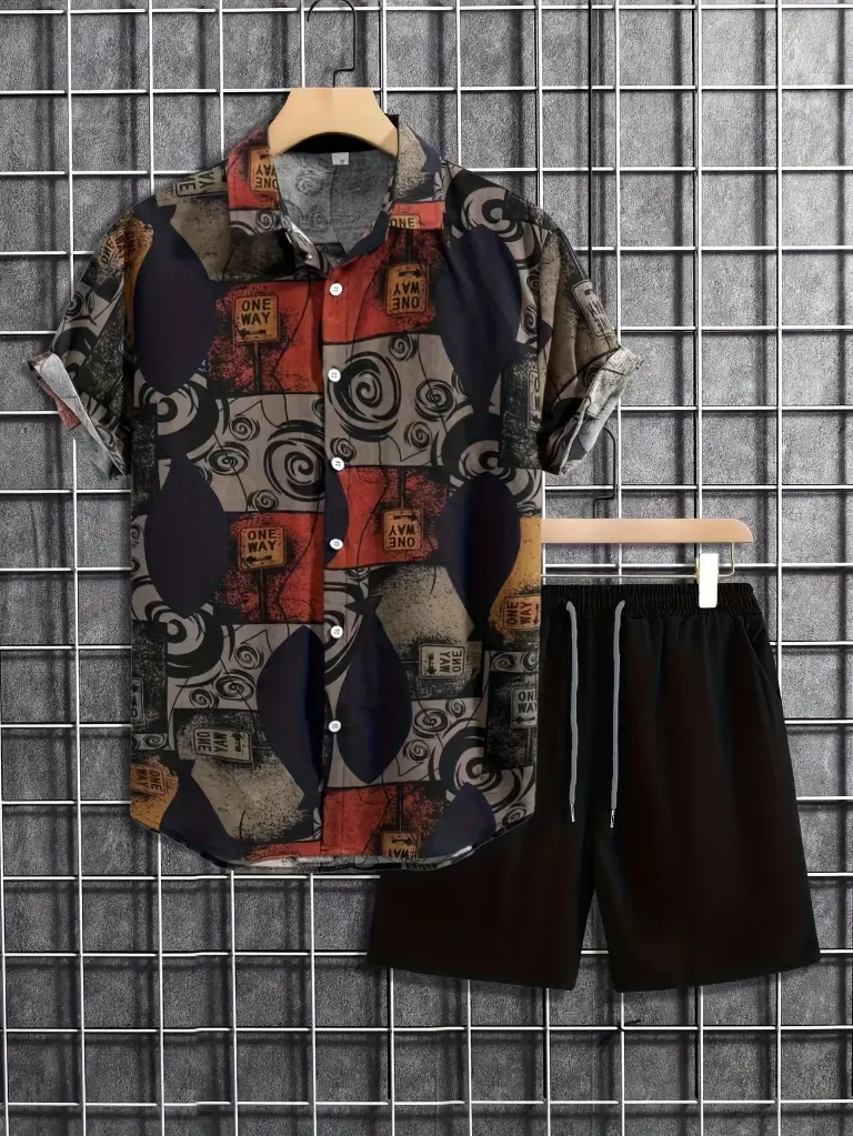 2pcs, Tenue d'impression de signe "ONE WAY" 