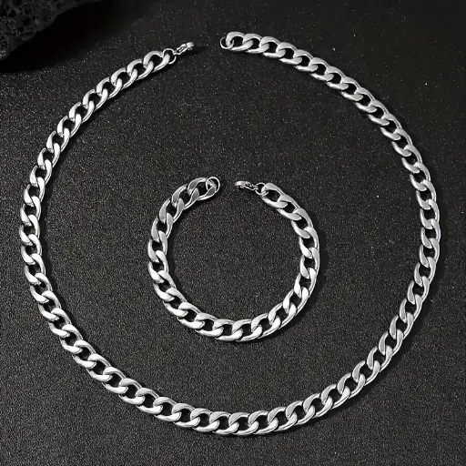  Bracelet et collier à chaîne cubaine 