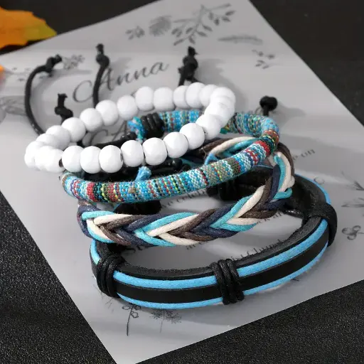 Ensemble de bracelets en cuir