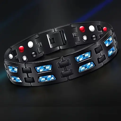  Bracelet Noir Plaqué En Acier