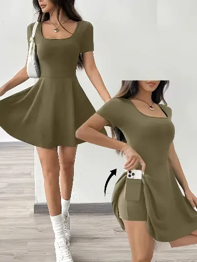 Robe courte décontractée en tricot