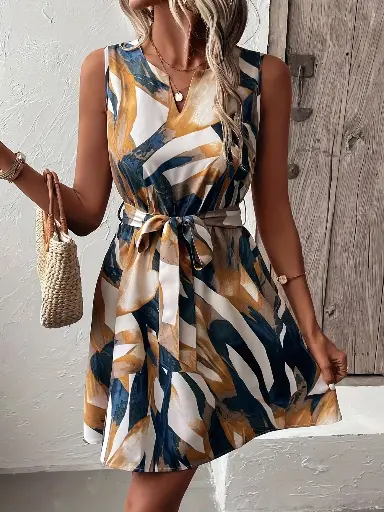Robe à encolure crantée