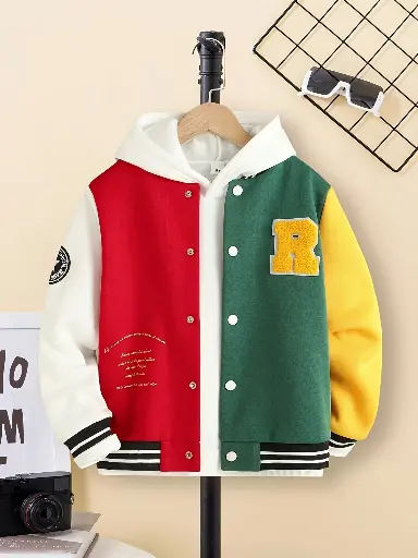 Veste Varsity Doublée en Polaire 