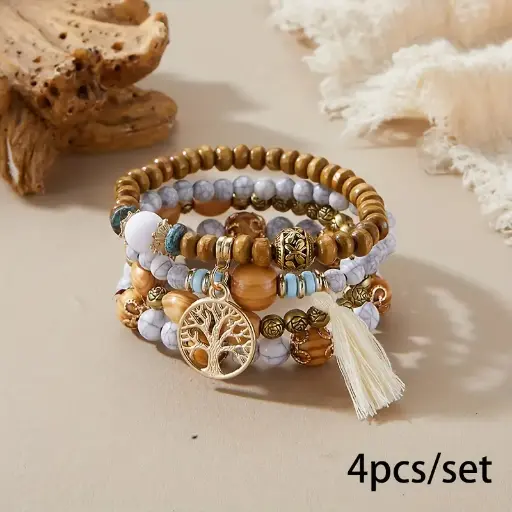  Arbre de Vie Pendentif Bracelet Perles
