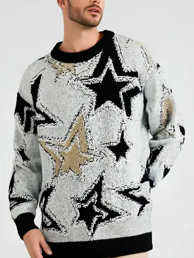 1pc Pullover décontracté à col rond pour homme