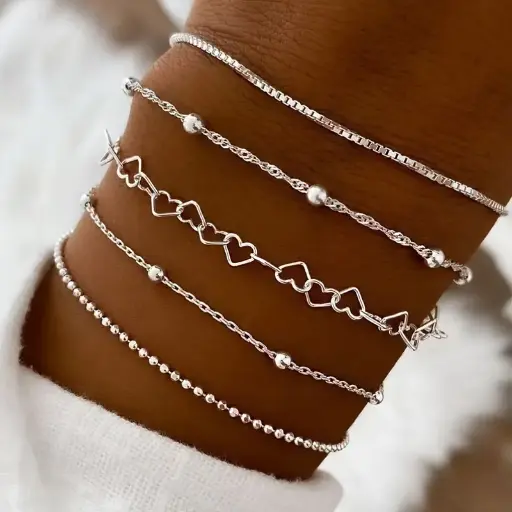 5 bracelets en fer de style bohème