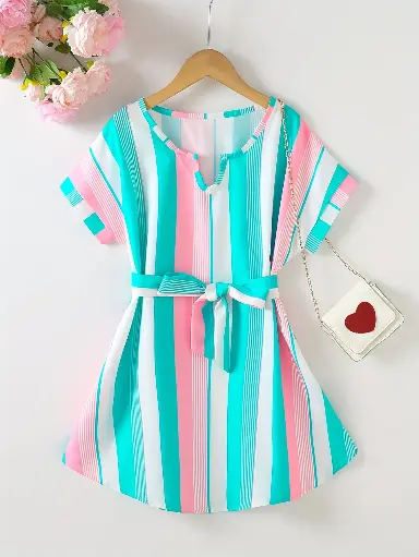 Robe Rayée Estivale Vibrante