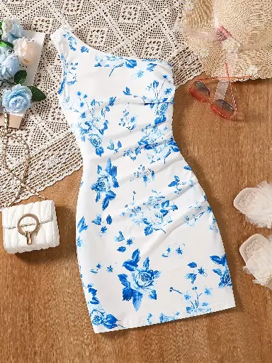 Robe Florale Ajustée d'Été