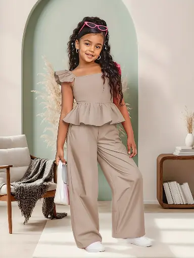 Tenue décontractée pour filles avec pantalon long à nœud