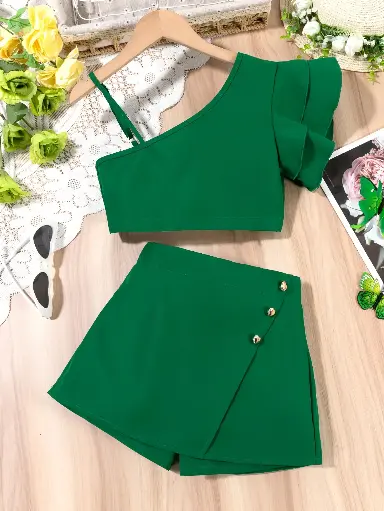 Tenue d'été pour filles avec haut en dentelle