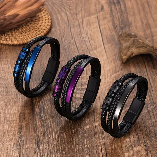 Bracelet en cuir pour homme 