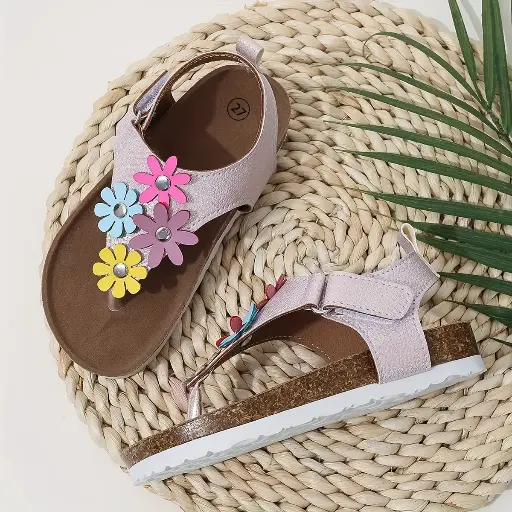 Sandales à fleurs tendance et mignonnes pour filles