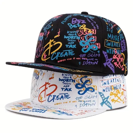 Casquette snapback colorée de style graffiti