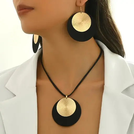  3 pièces de Boucles d'Oreilles et Collier Personnalisés 