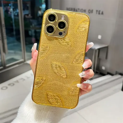 Coque de Téléphone Luxueuse Dorée 3D pour IPhone